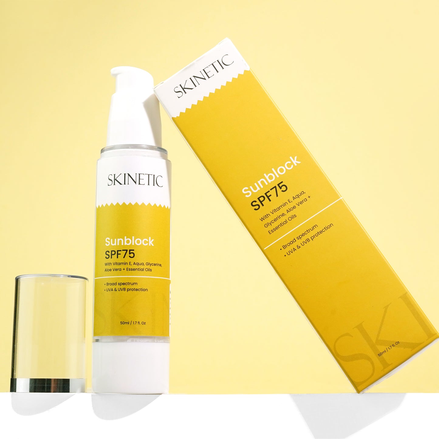 ☀️ Skinetic Shield Sunblock SPF 75 – With Vitamin E, Aloe Vera & Essential Oils