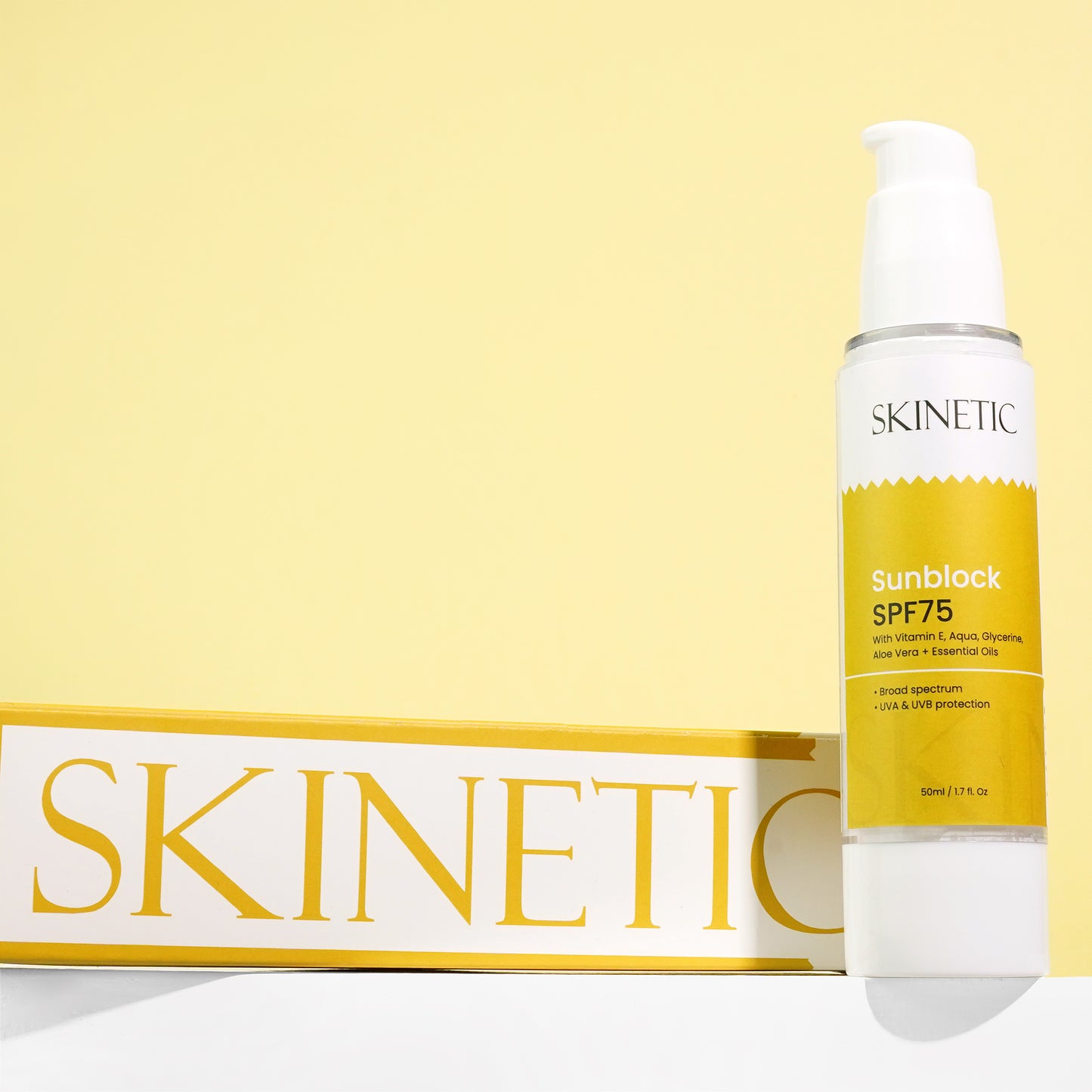 ☀️ Skinetic Shield Sunblock SPF 75 – With Vitamin E, Aloe Vera & Essential Oils